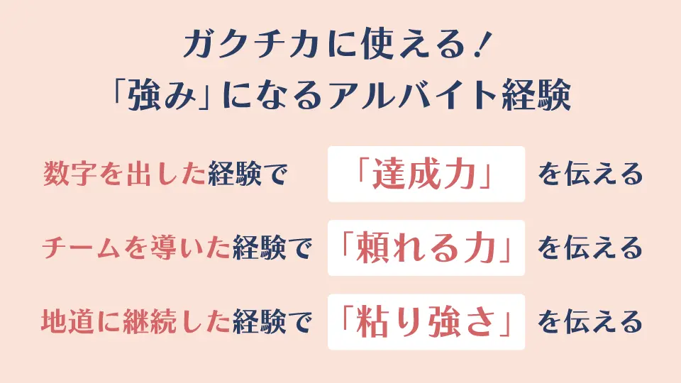 ガクチカに使える!「強み」になるアルバイト経験