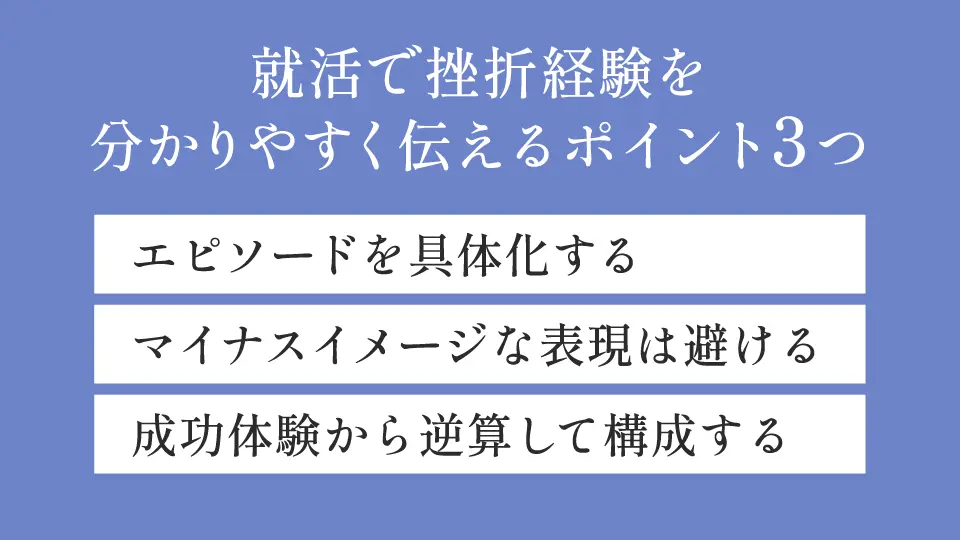 就活で挫折経験を分かりやすく伝えるポイント3つ